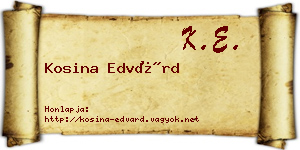 Kosina Edvárd névjegykártya